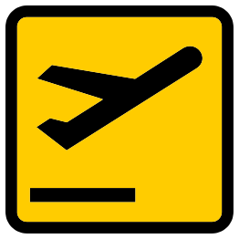 Departures symbol yellow